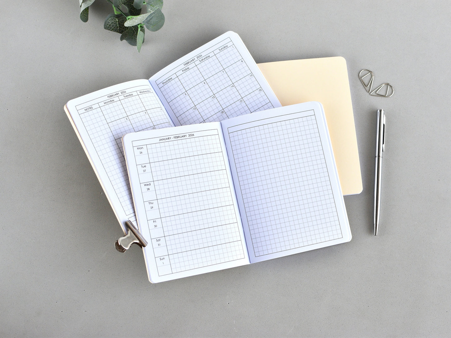 Traveler's Notebook inserts Monthly and Weekly - Hobonichi styled (A6 Size) / TN-A6-15