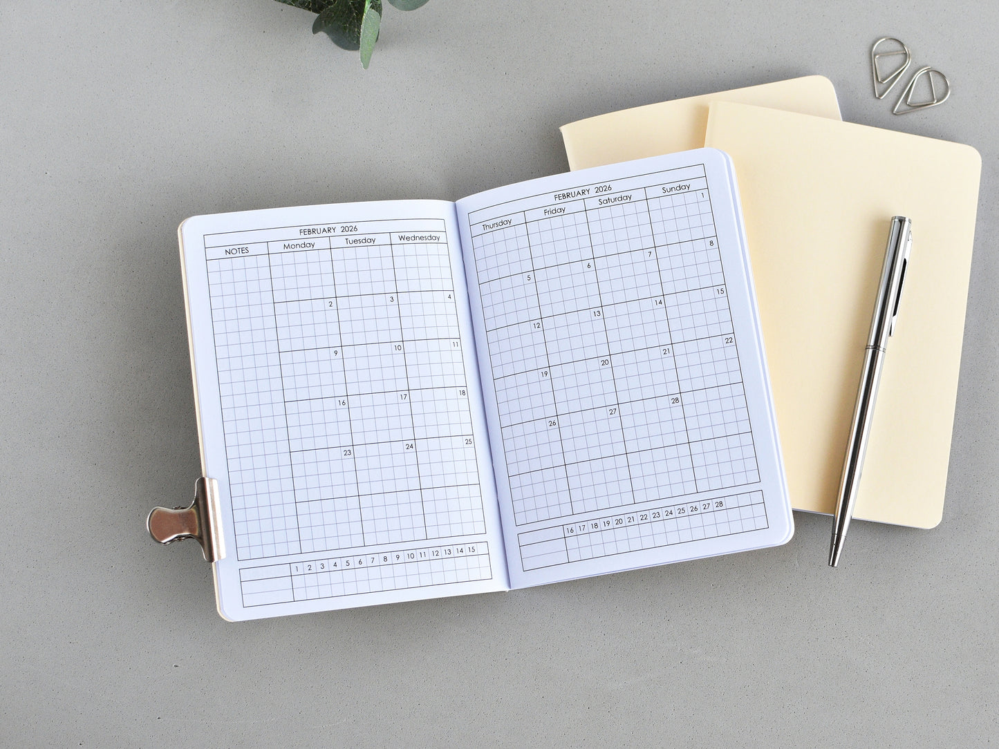 Traveler's Notebook inserts Monthly and Weekly - Hobonichi styled (A6 Size) / TN-A6-15