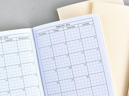 Traveler's Notebook inserts Monthly and Weekly - Hobonichi styled (A6 Size) / TN-A6-15