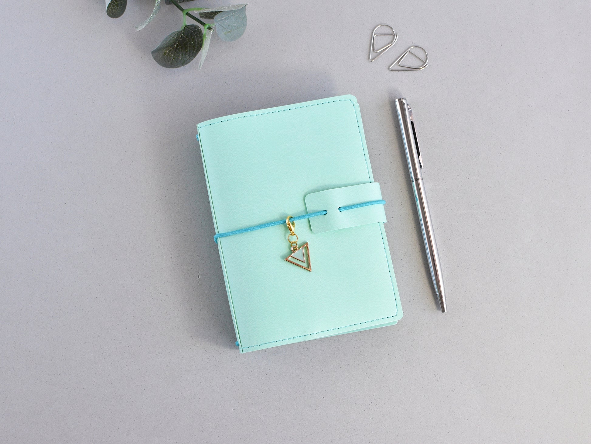 Mint color travel journal