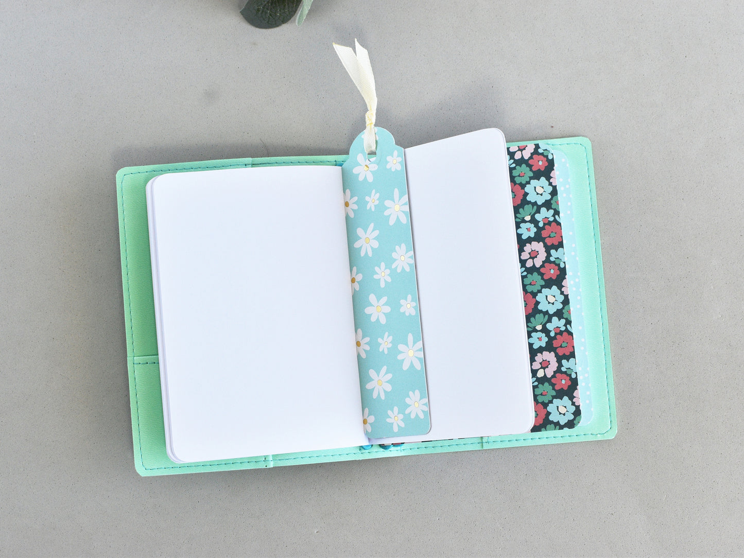 Travel Journal Notebook With Inserts, Mint Color (Passport Size)