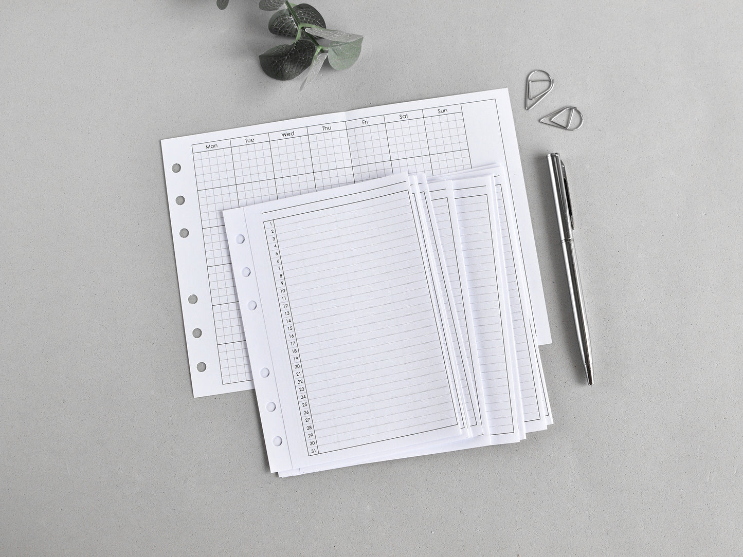 Fold out inserts for ring planner real a6 size