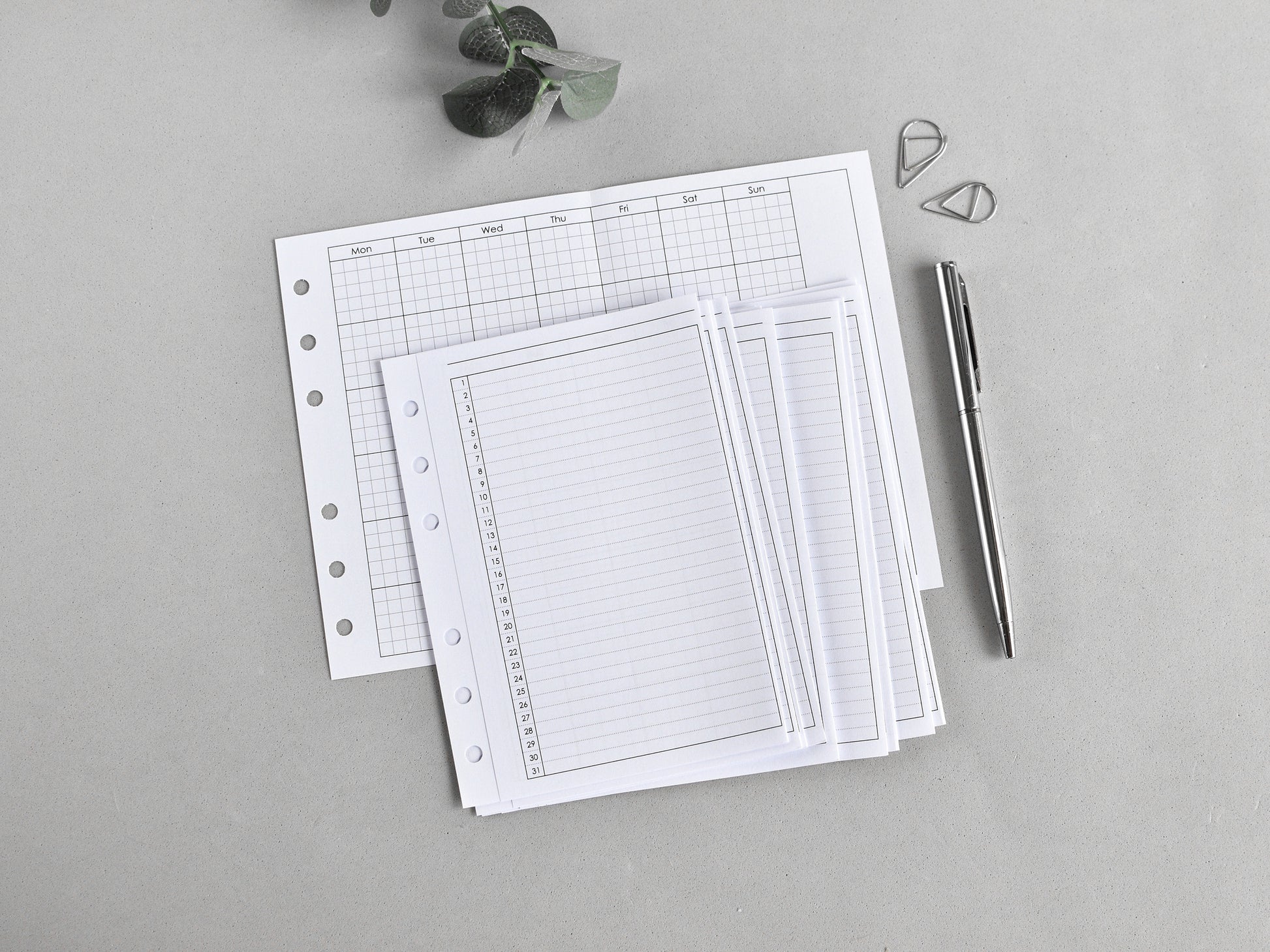 Fold out inserts for ring planner real a6 size