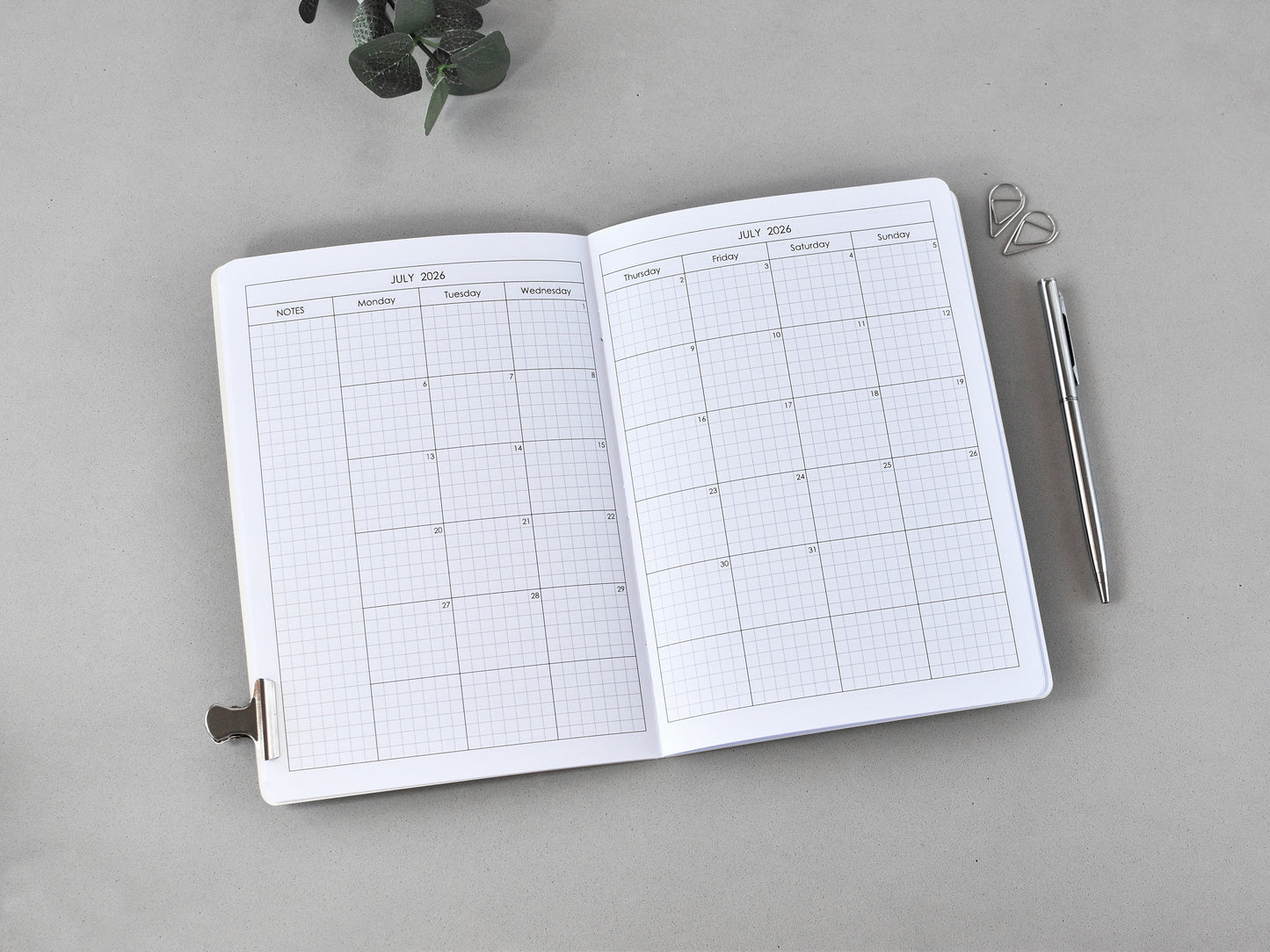 Travelers Notebook Monthly Insert (A5 Size) / TN-A5-16m