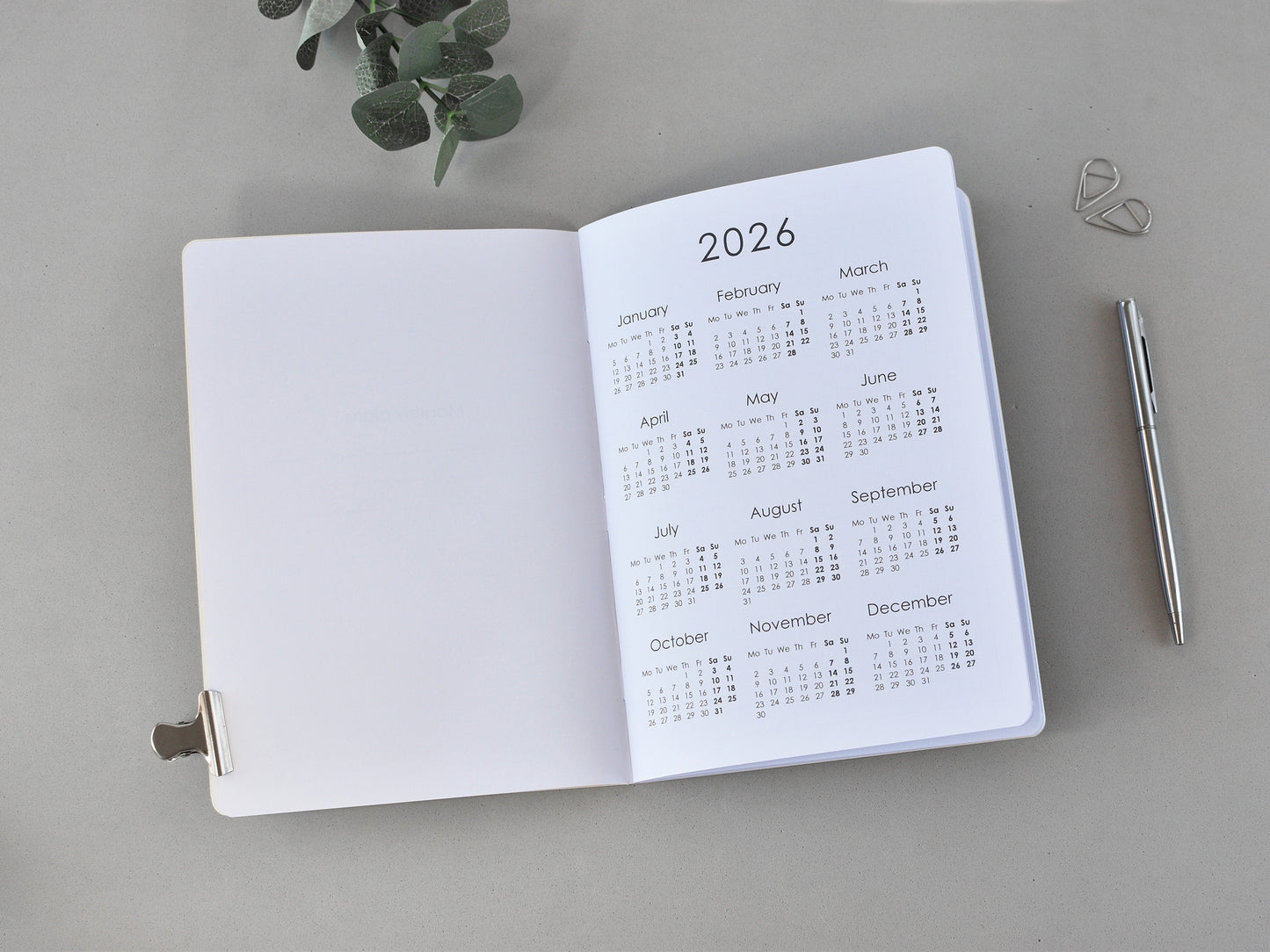 Travelers Notebook Monthly Insert (A5 Size) / TN-A5-16m