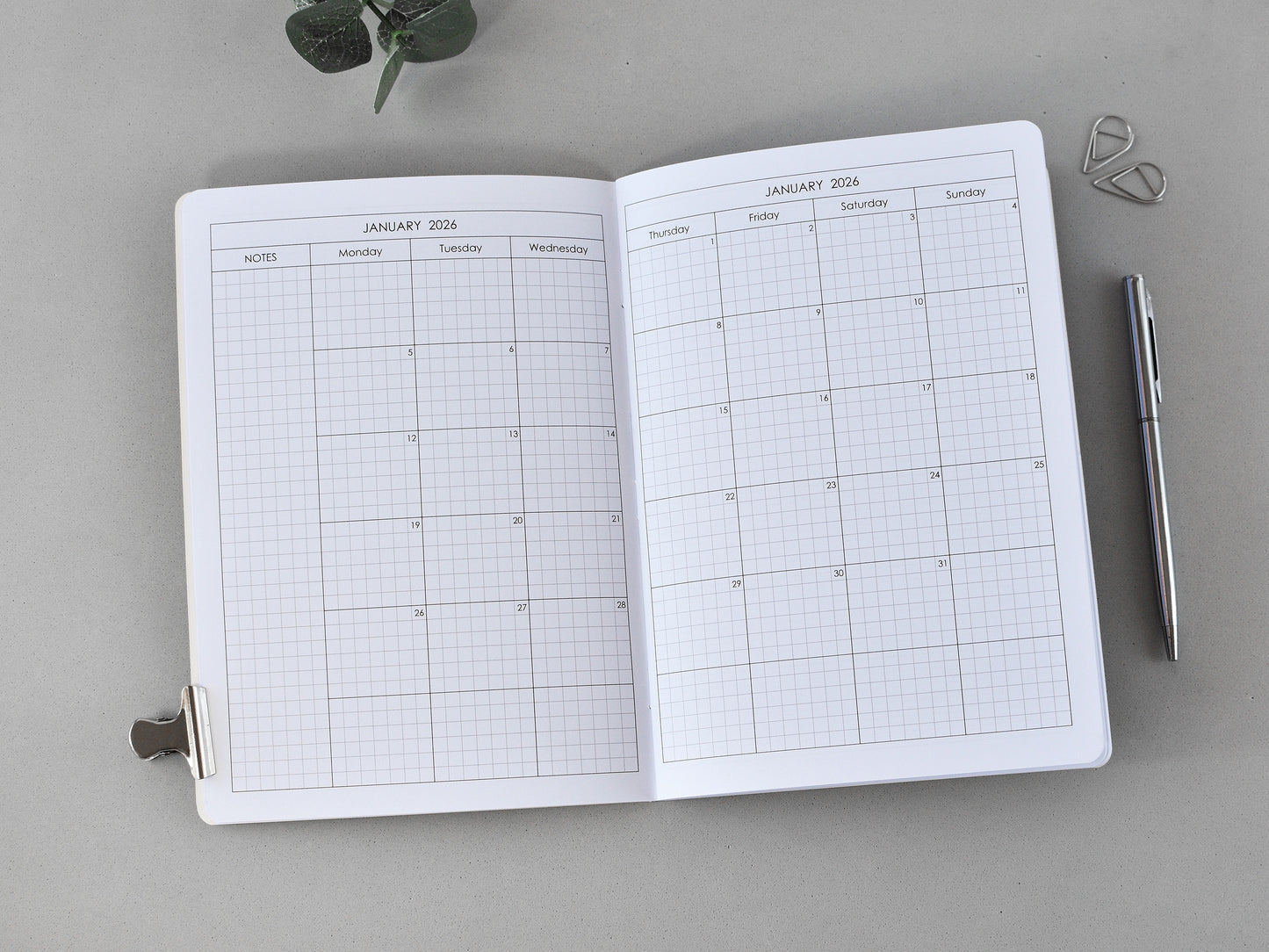 Travelers Notebook Monthly Insert (A5 Size) / TN-A5-16m