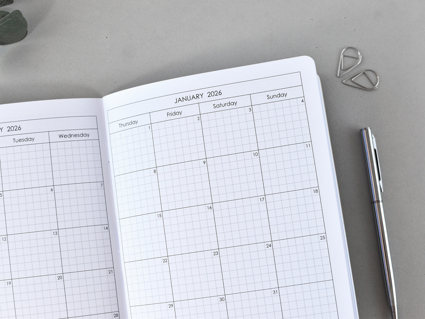 Travelers Notebook Monthly Insert (A5 Size) / TN-A5-16m