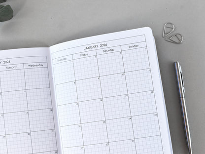 Travelers Notebook Monthly Insert (A5 Size) / TN-A5-16m