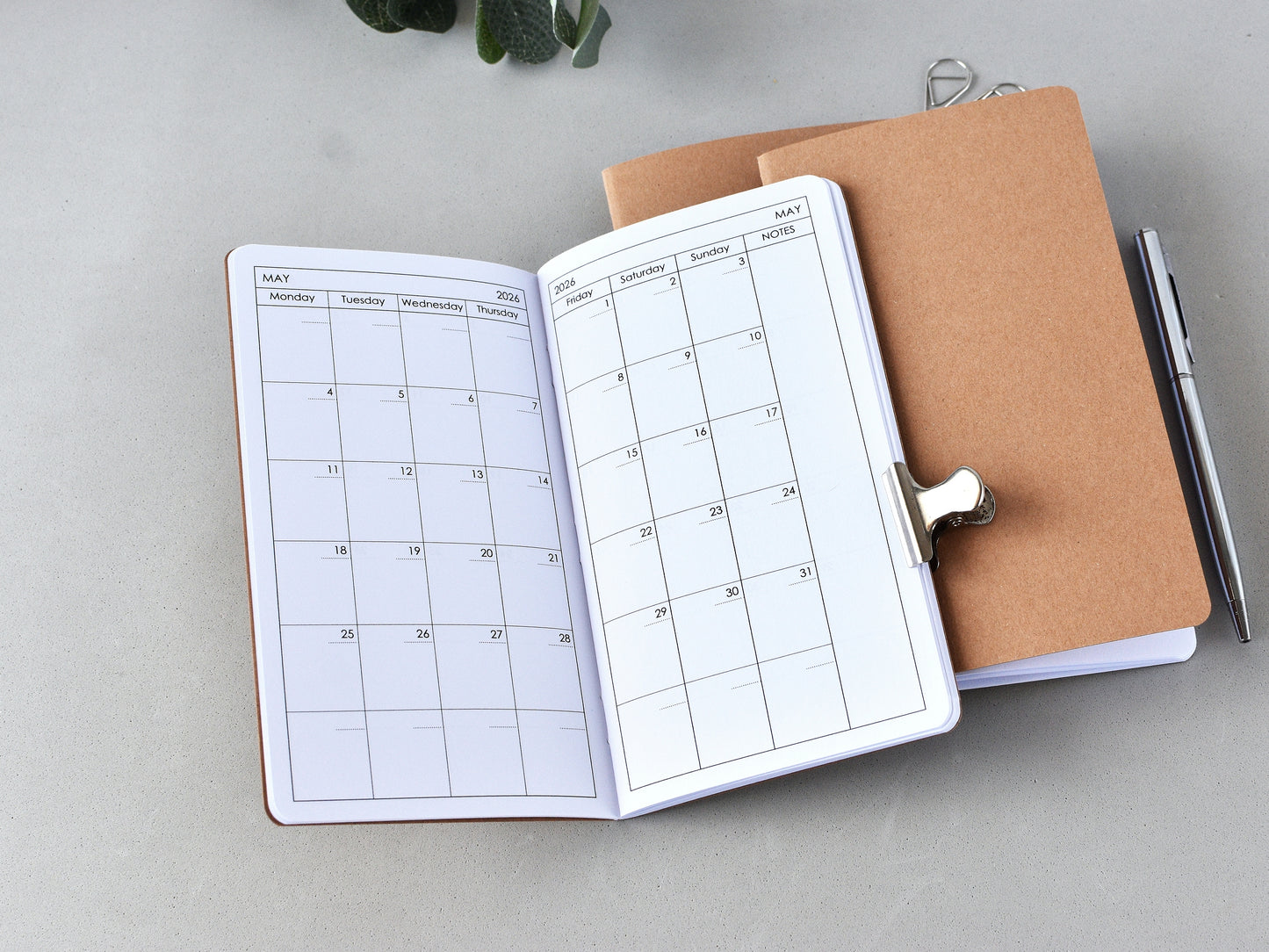 Travelers Notebook Planner Inserts - Monthly and Weekly (Personal size) / TN-P-11
