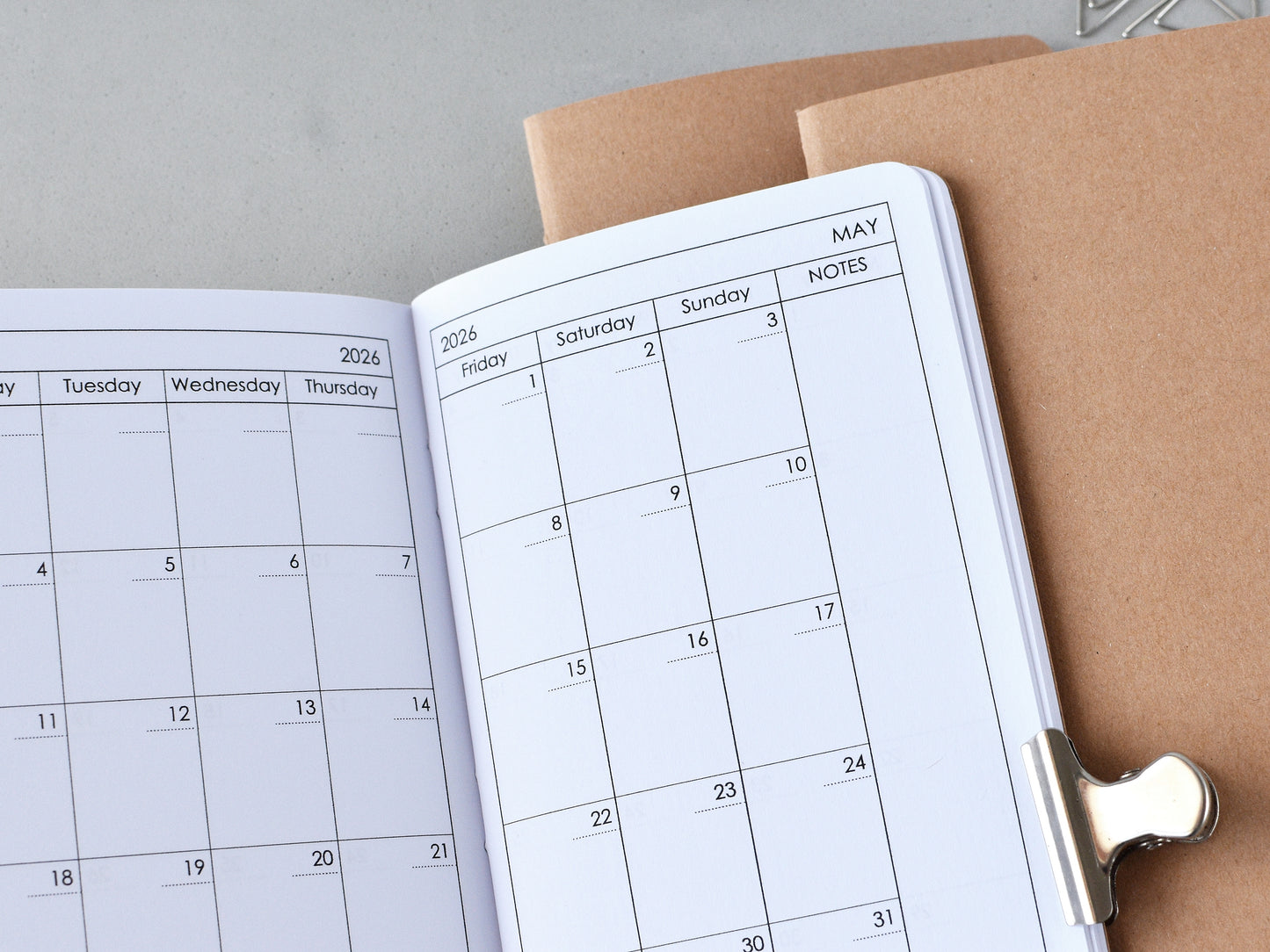 Travelers Notebook Planner Inserts - Monthly and Weekly (Personal size) / TN-P-11