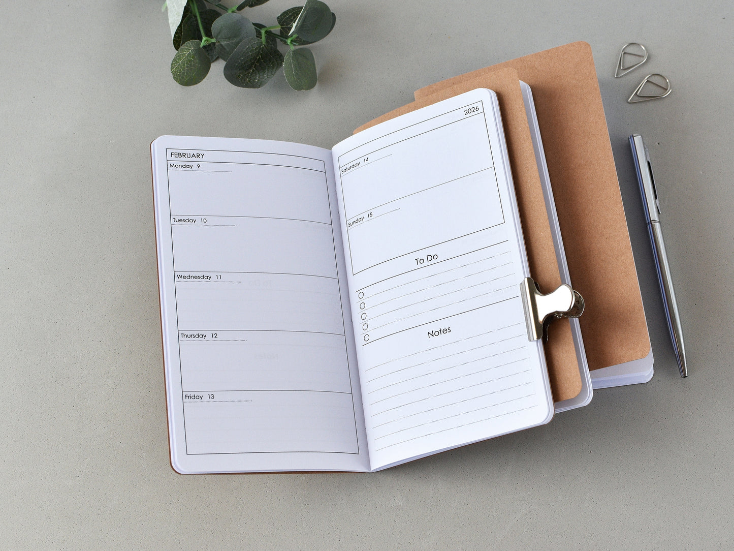 Travelers Notebook Planner Inserts - Monthly and Weekly (Personal size) / TN-P-11