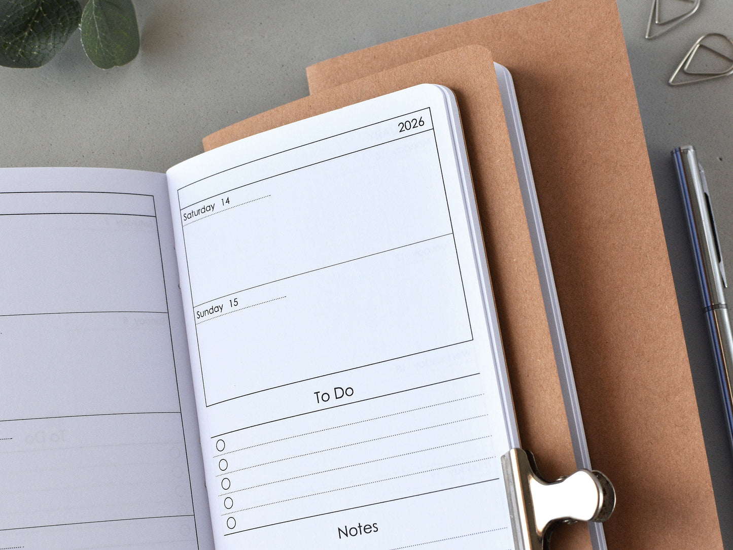 Travelers Notebook Planner Inserts - Monthly and Weekly (Personal size) / TN-P-11