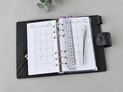 Monthly Planner Inserts - Ring Binder Refill (Personal Size) / P-03m