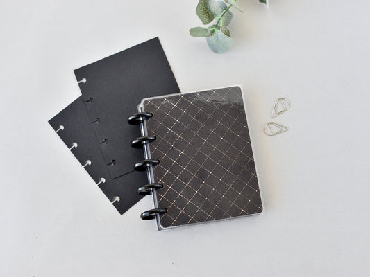 Black paper disc bound journal