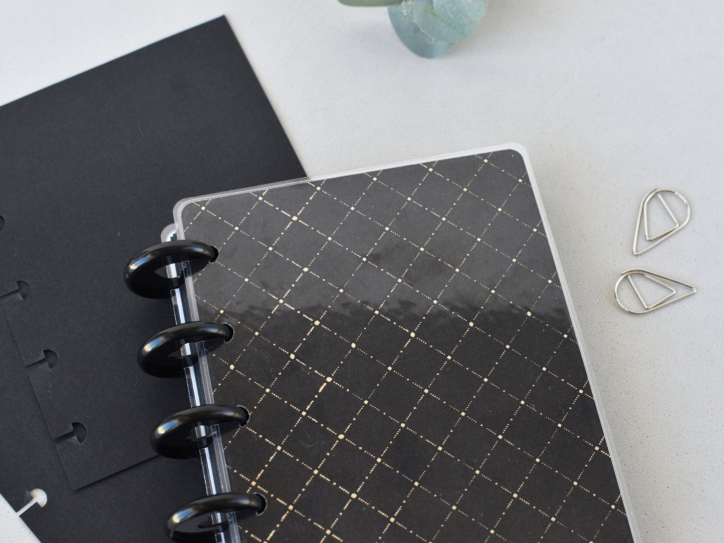 Black paper notebook, laminated cover