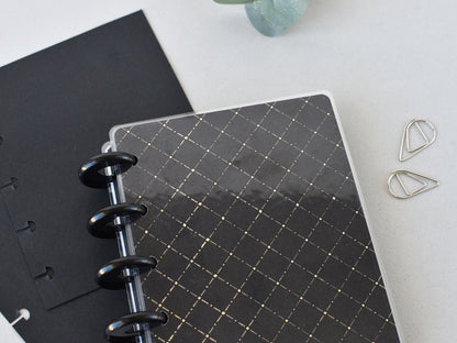 Black paper notebook, laminated cover