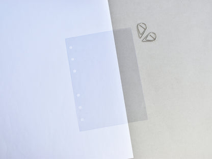 Clear plastic dashboard for ring journal true a6 size