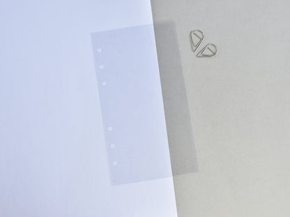 Clear plastic dashboard for ring journal personal size