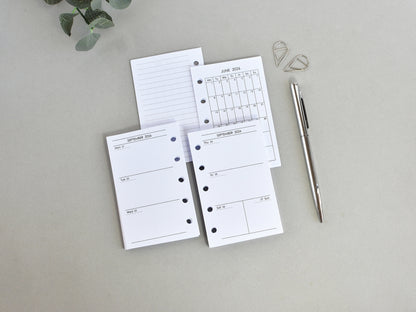 Mini Planner Inserts Set - Monthly, Weekly, To Do (M5 Size) / M5-01