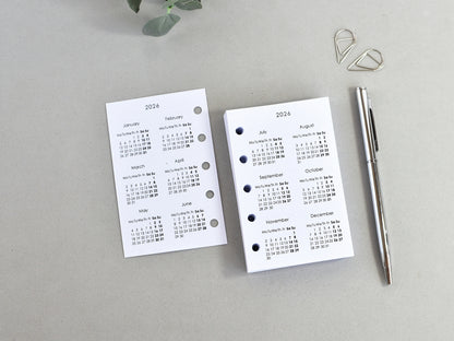 Mini Planner Inserts Set - Monthly, Weekly, To Do (M5 Size) / M5-01