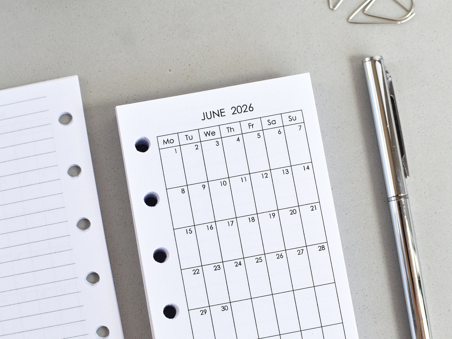Mini Planner Inserts Set - Monthly, Weekly, To Do (M5 Size) / M5-01