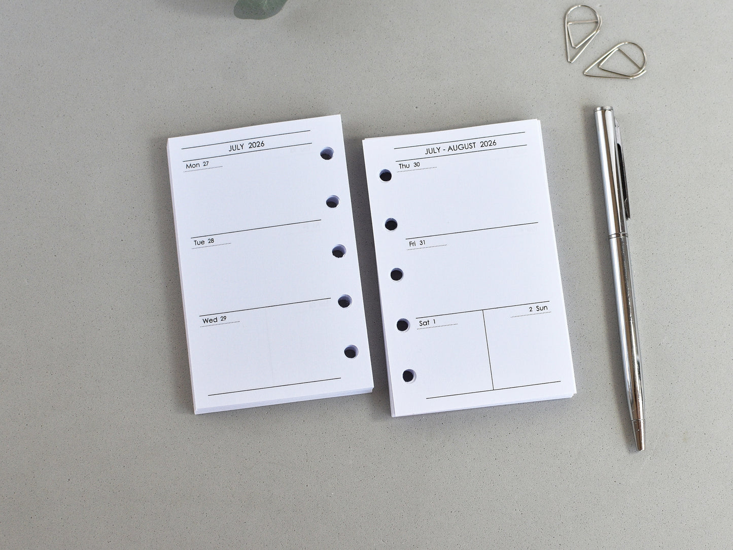 Mini Planner Inserts Set - Monthly, Weekly, To Do (M5 Size) / M5-01