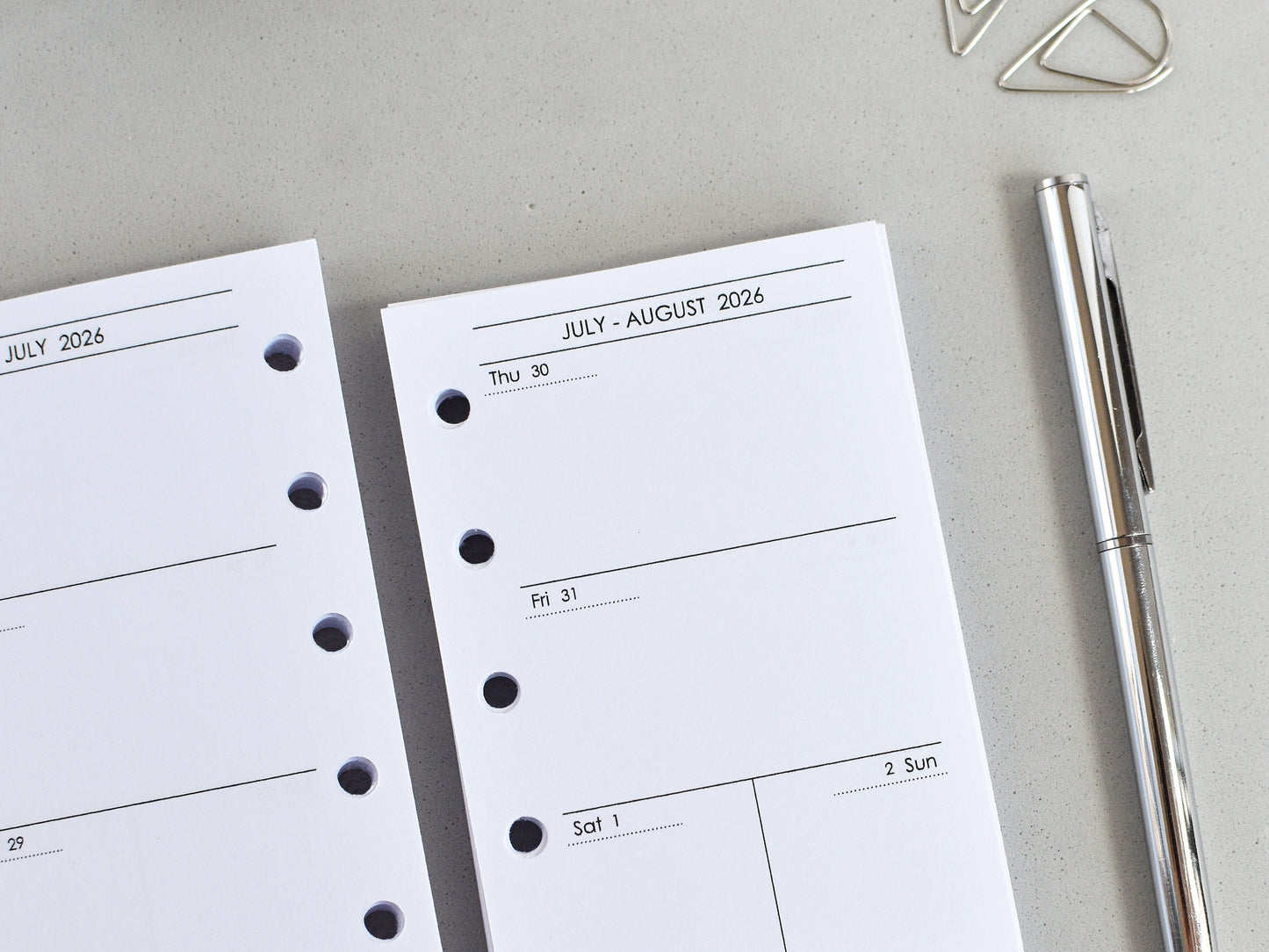 Mini Planner Inserts Set - Monthly, Weekly, To Do (M5 Size) / M5-01