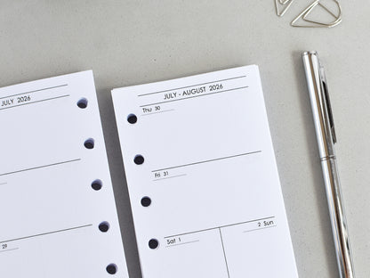 Mini Planner Inserts Set - Monthly, Weekly, To Do (M5 Size) / M5-01