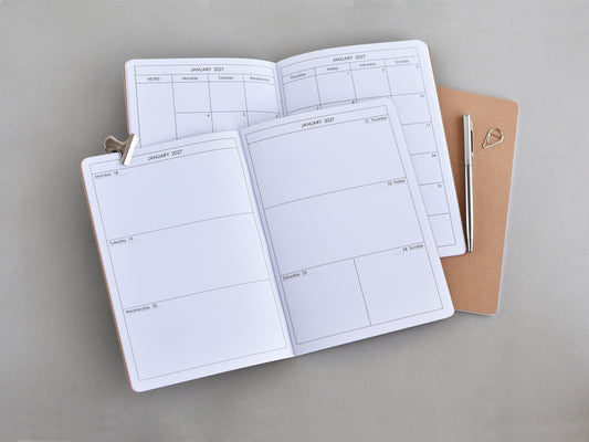 Travelers Notebook inserts - Weekly Monthly Refill (A5 Size) / TN-A5-11