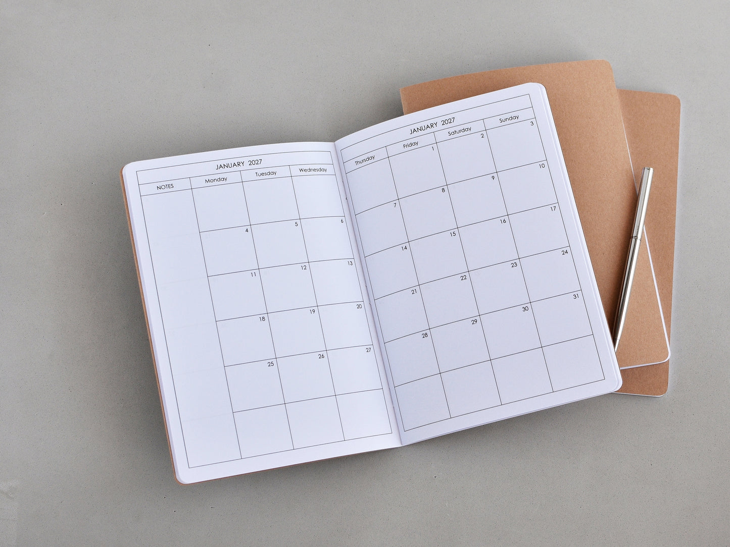Travelers Notebook inserts - Weekly Monthly Refill (A5 Size) / TN-A5-11