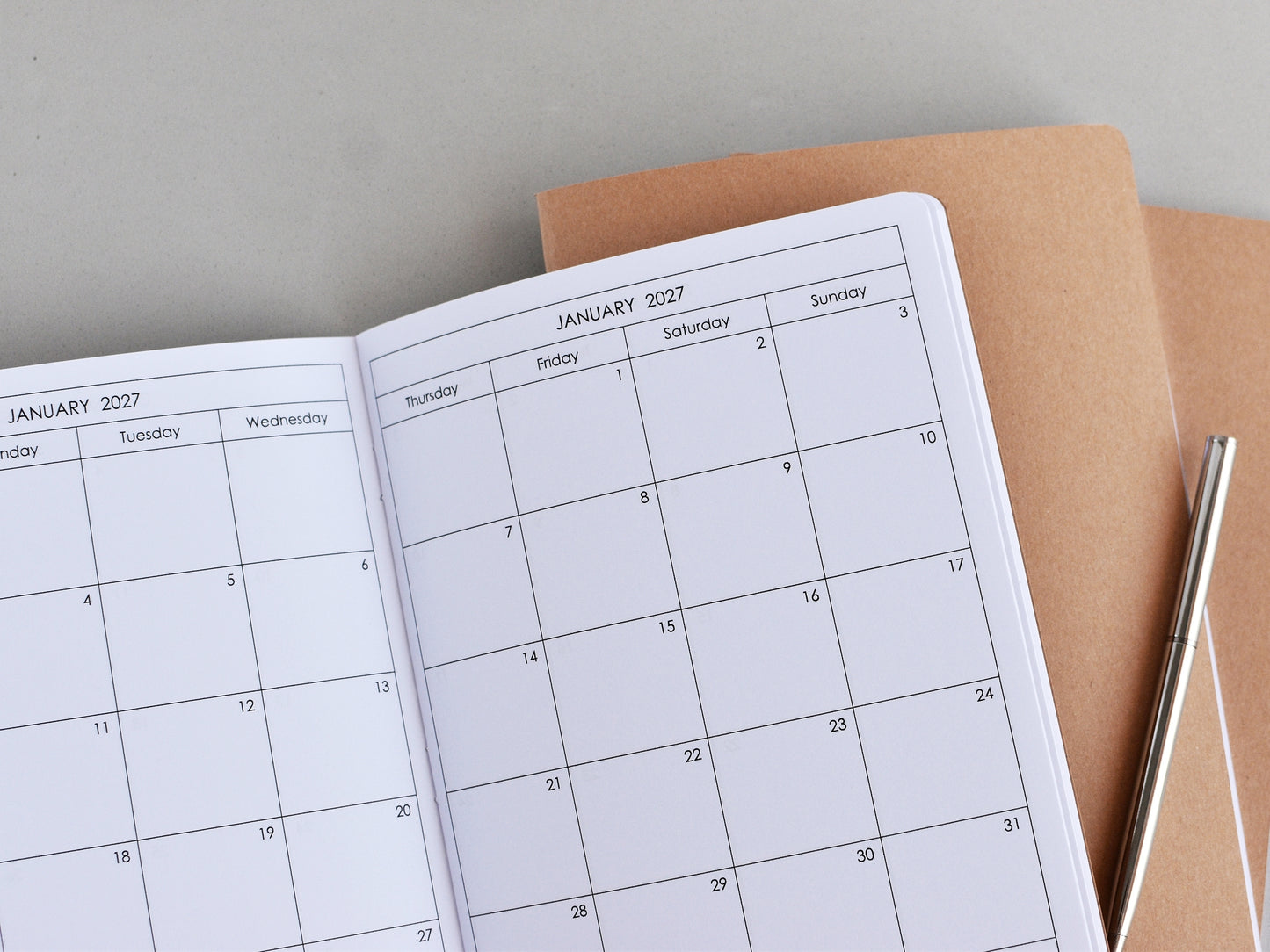 Travelers Notebook inserts - Weekly Monthly Refill (A5 Size) / TN-A5-11