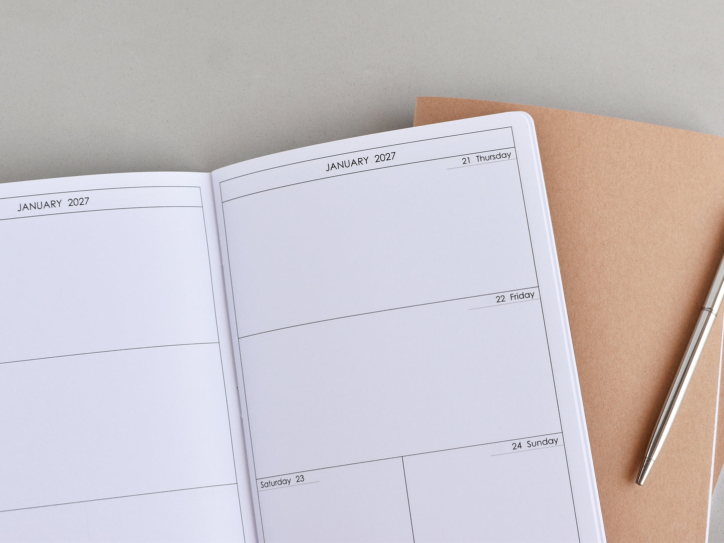 Travelers Notebook inserts - Weekly Monthly Refill (A5 Size) / TN-A5-11