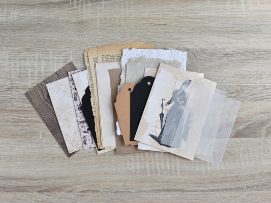 Junk Journal Vintage-Styled Paper Kit for Ephemera Craft Projects (Heritage Collection)