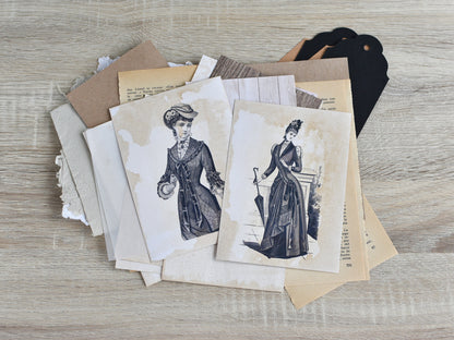 Junk Journal Vintage-Styled Paper Kit for Ephemera Craft Projects (Heritage Collection)