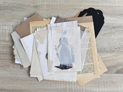 Junk Journal Vintage-Styled Paper Kit for Ephemera Craft Projects (Heritage Collection)