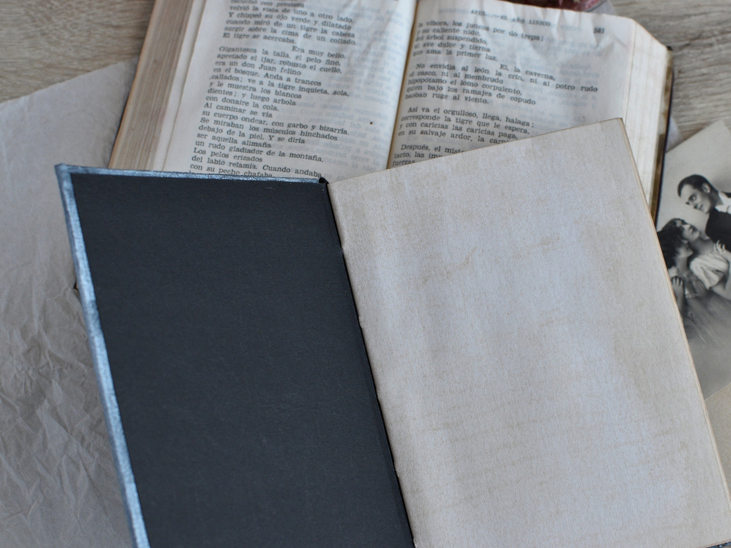 Vintage-styled Journal Notebook: Black Grimoire, The Witch's Diary (A6 size)