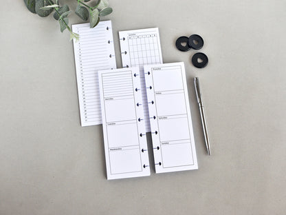 Monthly And Weekly Inserts - Disc Planner Refill (HP Skinny Mini Size) / SM-02
