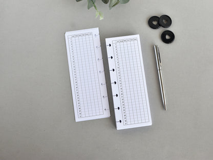 Monthly And Weekly Inserts - Disc Planner Refill (HP Skinny Mini Size) / SM-02