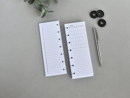 Monthly And Weekly Inserts - Disc Planner Refill (HP Skinny Mini Size) / SM-02