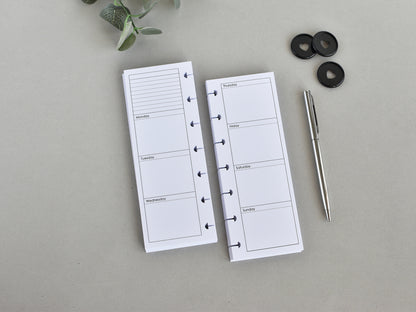 Monthly And Weekly Inserts - Disc Planner Refill (HP Skinny Mini Size) / SM-02
