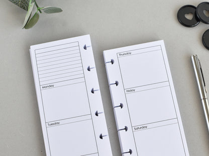 Monthly And Weekly Inserts - Disc Planner Refill (HP Skinny Mini Size) / SM-02
