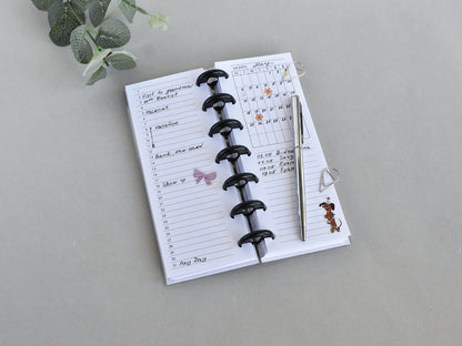 Monthly And Weekly Inserts - Disc Planner Refill (HP Skinny Mini Size) / SM-02