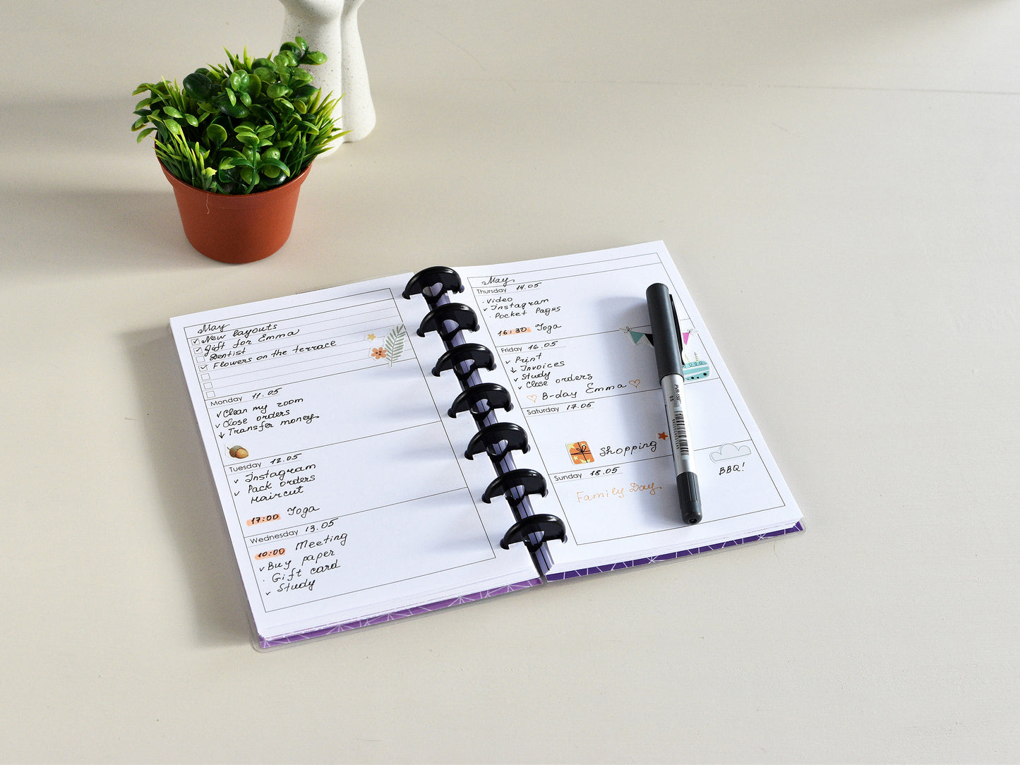 Discbound planner (HP Skinny Mini Size)
