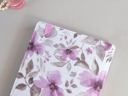 Dot Grid Bullet Journals - Numbered Pages, Pink Flowers (A5 size)