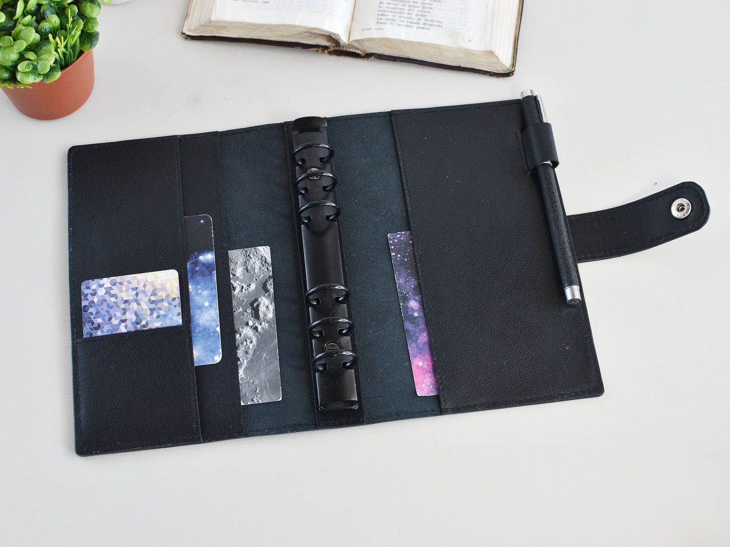 Leather 6-Ring Binder Organizer Cover (Personal size)