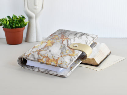 Ring Planner Notebook With Inserts - Fabric Marble Cover (Personal Size)