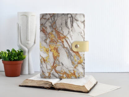Ring Planner Notebook With Inserts - Fabric Marble Cover (Personal Size)