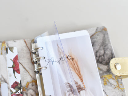 Ring Planner Notebook With Inserts - Fabric Marble Cover (Personal Size)