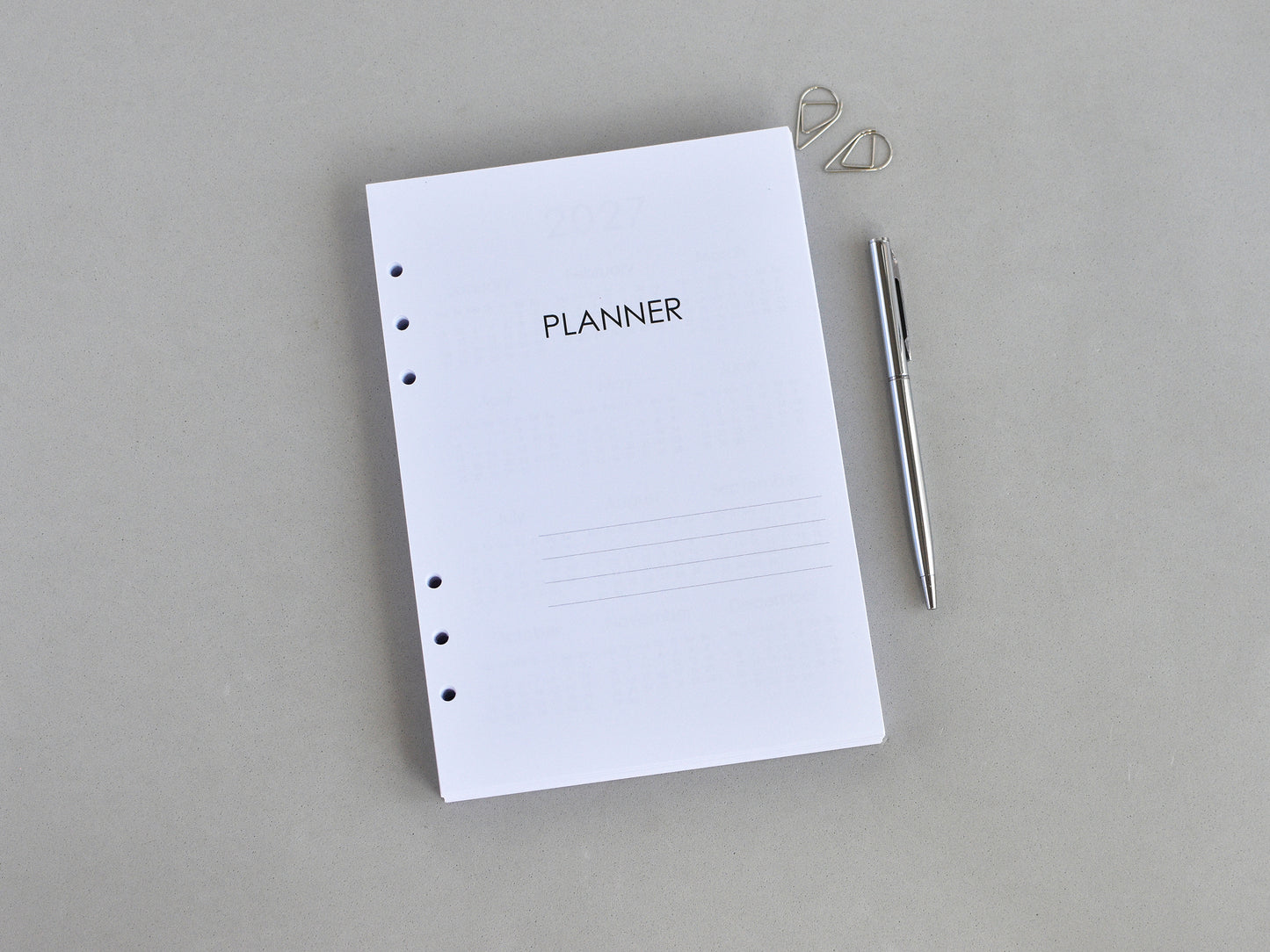 Planner Inserts Monthly Weekly - Ring Binder Refill (A5 Size) / A5-09