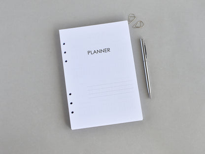 Planner Inserts Monthly Weekly - Ring Binder Refill (A5 Size) / A5-09